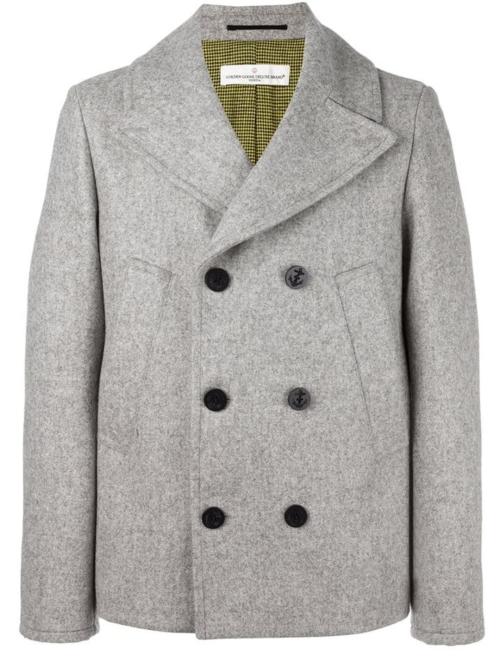 Golden Goose Deluxe Brand 'ian' Peacoat, Men's, Size: Small, Grey, Cotton/virgin Wool