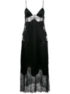 Off-white Lace Insert Slip Dress - Black