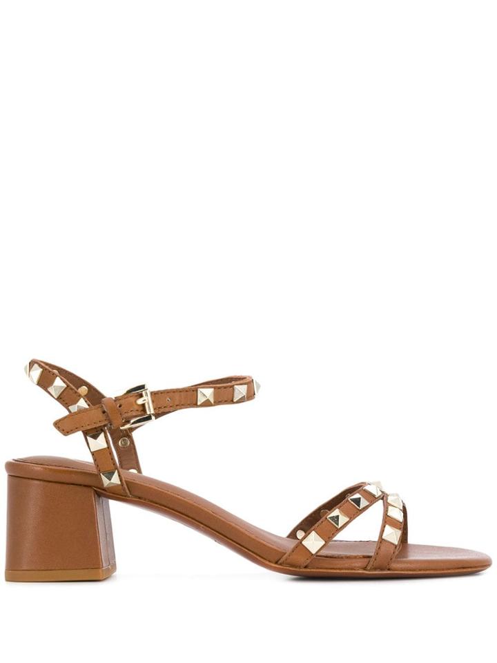 Ash Rockstud Strap Sandals - Brown