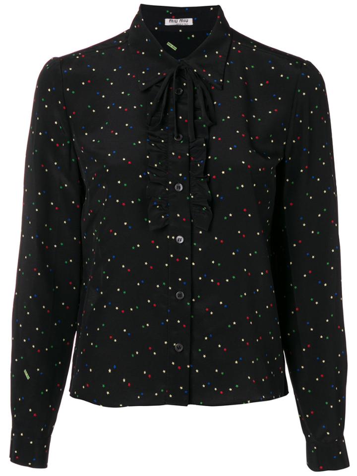 Miu Miu Star Print Shirt - Black
