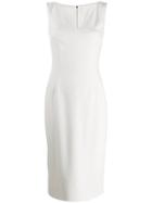 Dolce & Gabbana Sleeveless V-neck Pencil Dress - White
