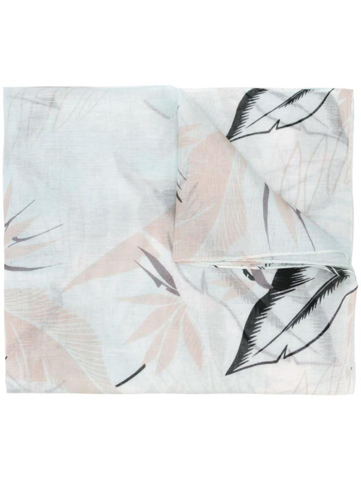 Rag & Bone Feather Print Frayed Scarf
