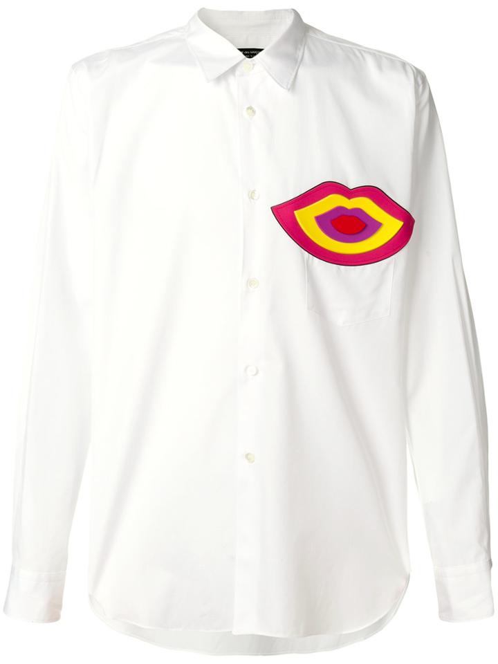 Comme Des Garçons Homme Plus Lips Motif Shirt - White