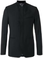 Kenzo Fitted Collarless Blazer, Men's, Size: 50, Black, Cotton/spandex/elastane/acetate/wool