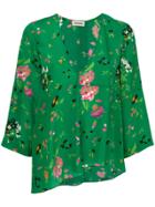 Zadig & Voltaire Floral Print Asymmetric Blouse - Green