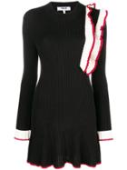 Msgm Frill-trim Sweater Dress - Black