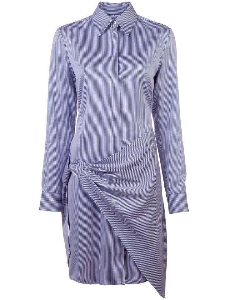 Victoria Victoria Beckham Wrap Front Shirt Dress - Blue