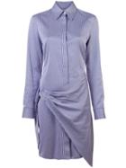 Victoria Victoria Beckham Wrap Front Shirt Dress - Blue