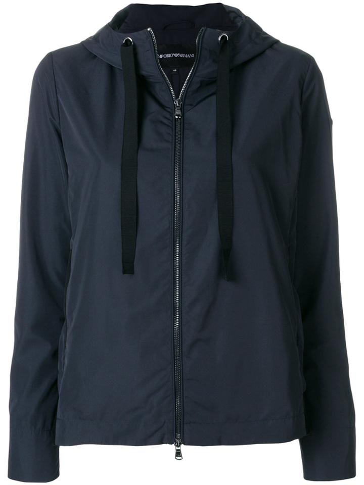 Emporio Armani Cropped Rain Jacket - Blue