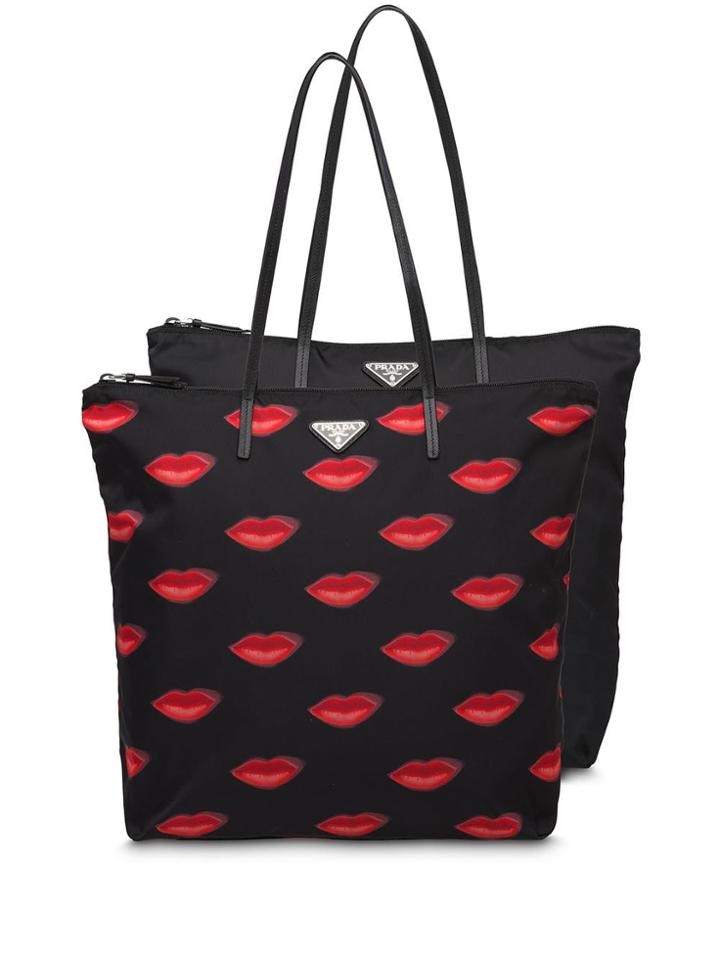 Prada Twin Bag Tote Set - Black