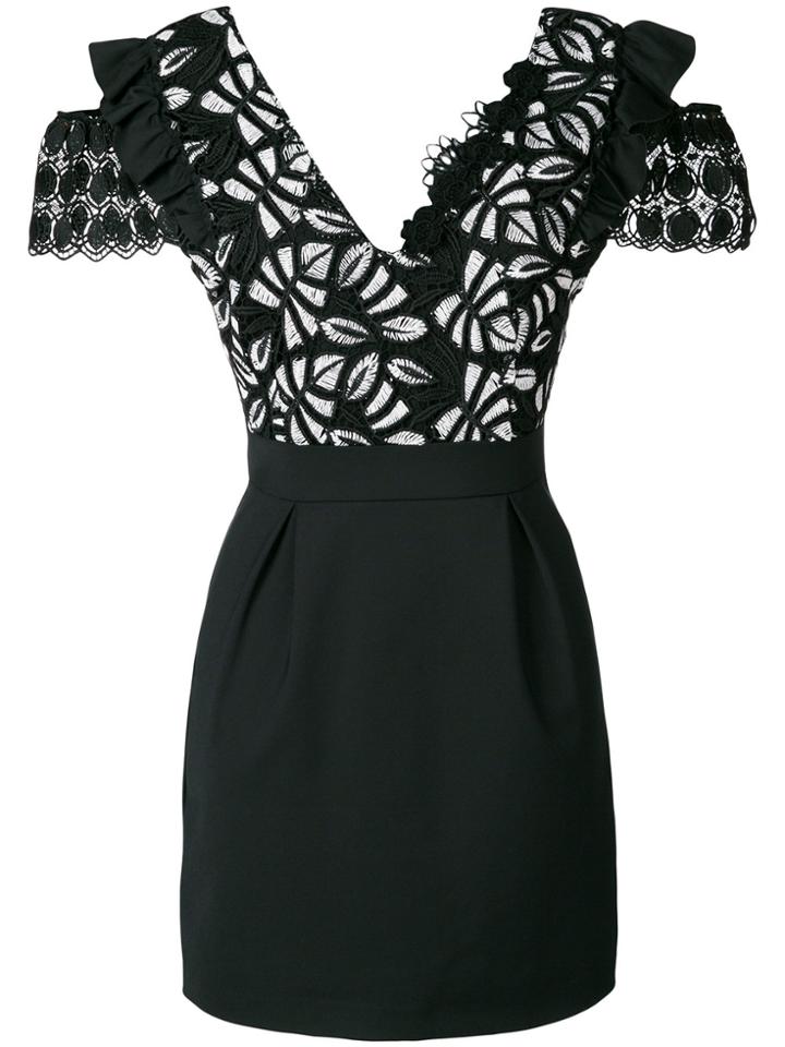 Pinko Embroidered Top Dress - Black