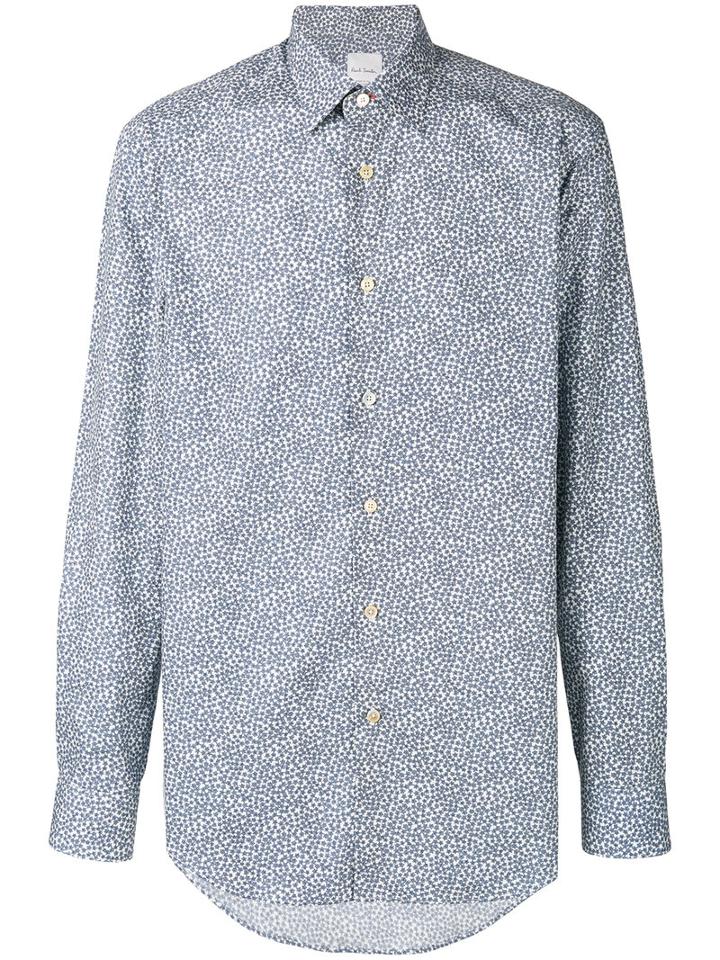 Paul Smith - Flower Print Shirt - Men - Cotton - 17, Blue, Cotton