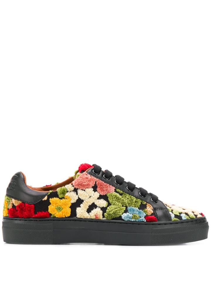 Etro Floral Lace-up Sneakers - Black