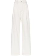 Goldsign Tapered High Waist Wide Leg Jeans - White