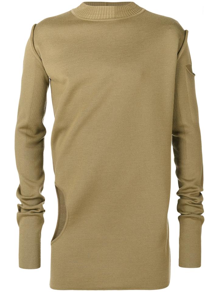 Rick Owens Cut-out Detail Jumper - Green