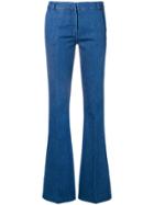 Kiltie Flared Cuff Trousers - Blue