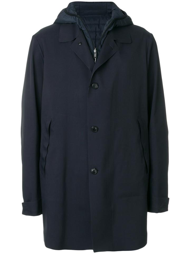 Liska Single Breasted Jacket With Padded Vest Piece - Blue