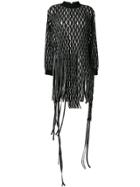 Alyx Cut Out Tassel Sweatshirt Dress - Black