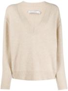 Iro Ribbed V-neck Sweater - Neutrals