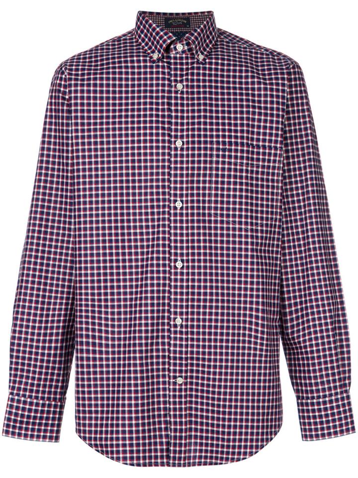 Paul & Shark Checkered Print Shirt - Blue