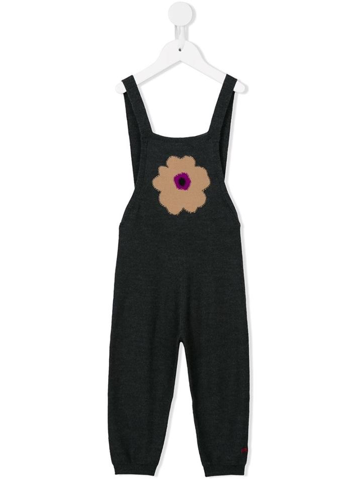 Rykiel Enfant Flower Dungarees, Girl's, Size: 8 Yrs, Grey