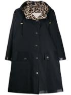 Mackintosh Keith Black X Leopard Bonded Cotton Hooded Poncho Lr-088