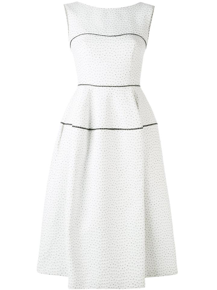 Talbot Runhof Textured Panel Dress - White