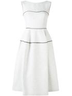 Talbot Runhof Textured Panel Dress - White