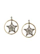 Alberta Ferretti Circle Star Earrings, Women's, Metallic