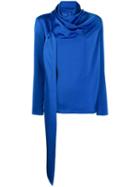 Gianluca Capannolo Asymmetric Draped Blouse - Blue