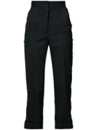 Vera Wang High-rise Cropped Tailored Trousers - Black