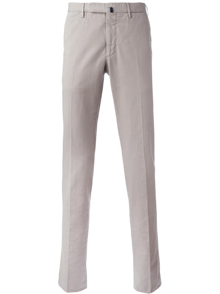 Incotex Chino Trousers, Men's, Size: 48, Grey, Cotton/spandex/elastane