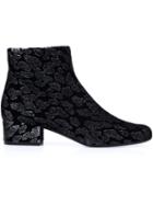 Saint Laurent Jacquard Leopard Print Boots