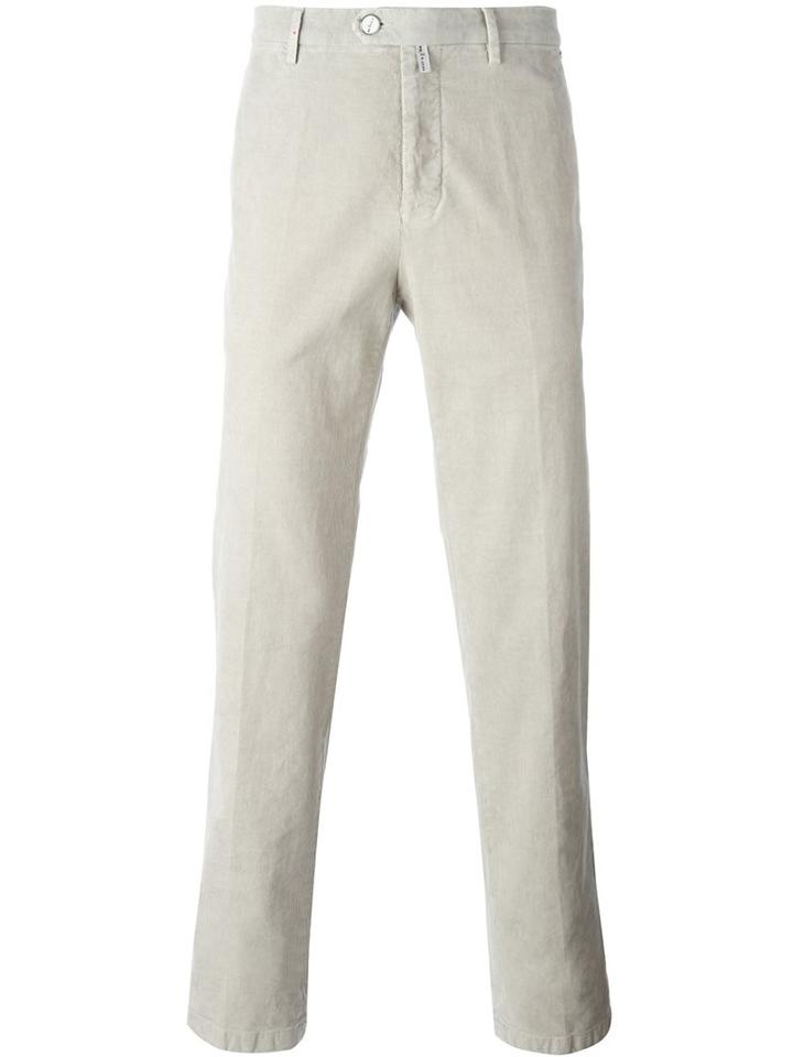 Kiton Classic Chinos, Men's, Size: 36, Grey, Cotton/spandex/elastane