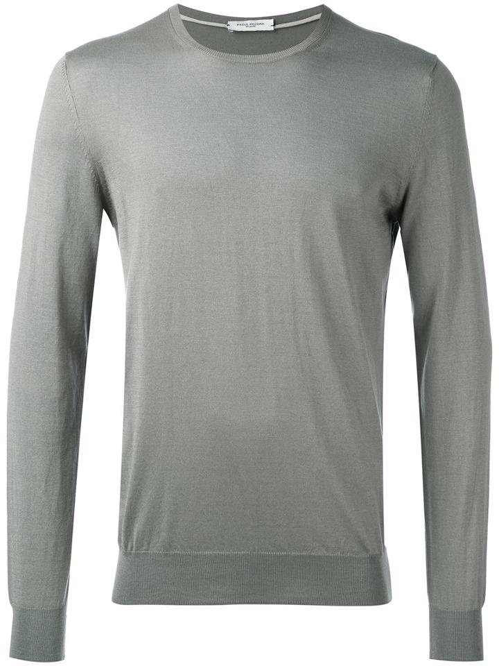 Paolo Pecora - Crew Neck Jumper - Men - Silk/cotton - Xl, Green, Silk/cotton