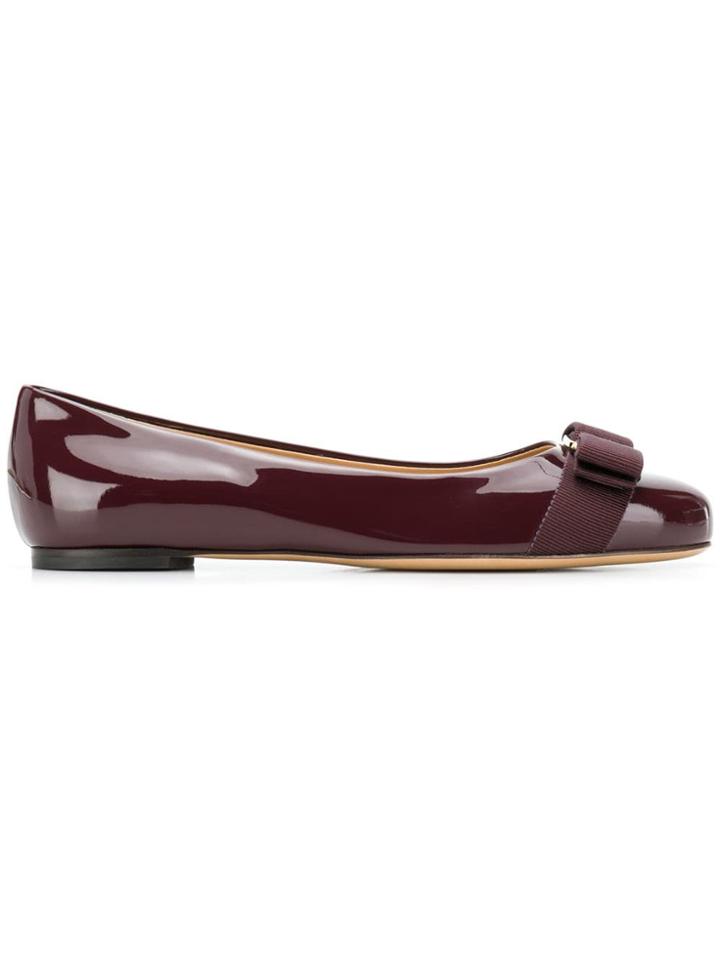 Salvatore Ferragamo Bow Ballerina Shoes - Red