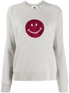 Bella Freud Flocked Happy Sweater - Grey