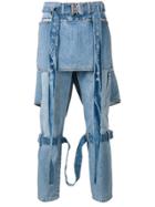 1017 Alyx 9sm Belted Jeans With Removable Panels - Blue
