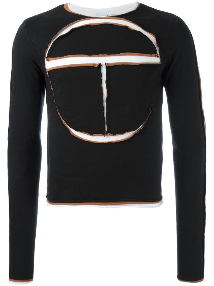 Telfar Paneled Sweatshirt, Men's, Size: Small, Black, Cotton