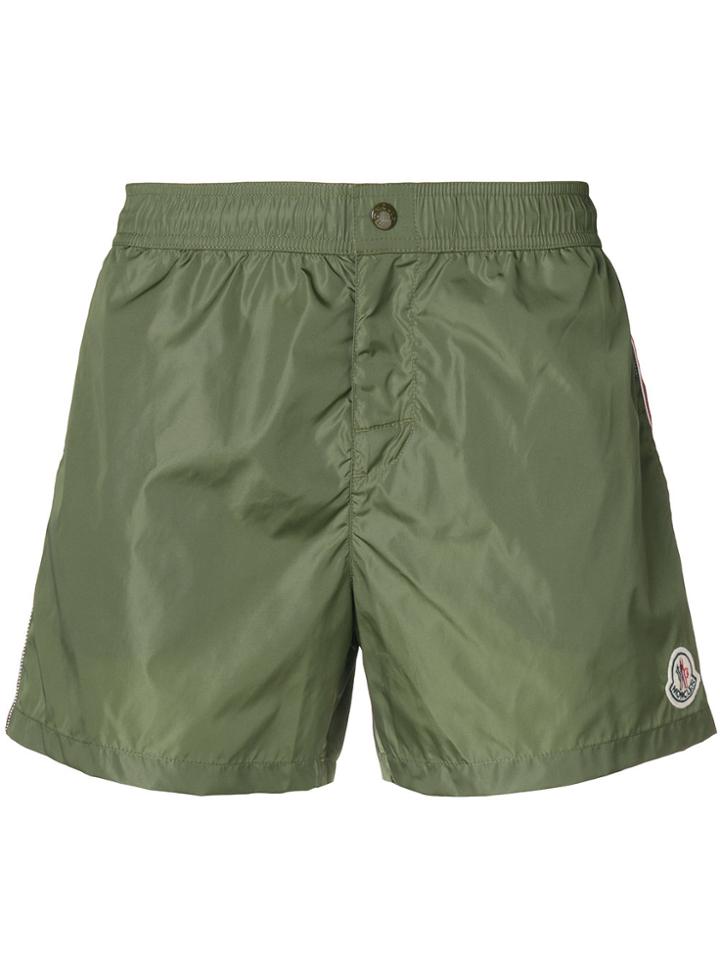 Moncler Striped Trim Swim Shorts - Green