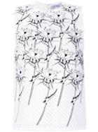 Carven - Floral Tank Top - Women - Polyester - 40, White, Polyester