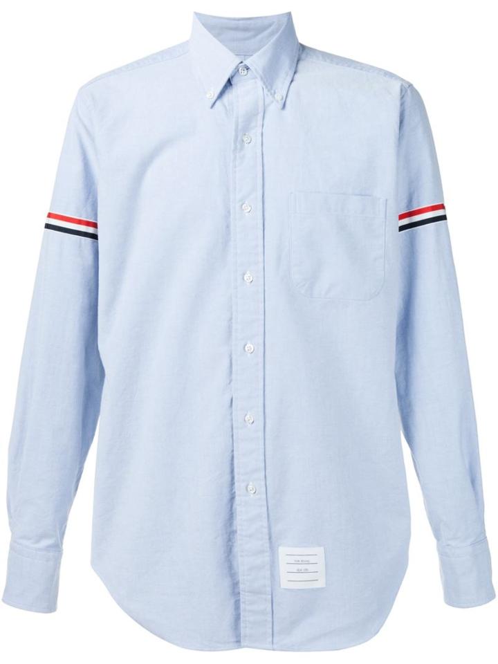 Thom Browne Striped Sleeve Shirt, Men's, Size: 4, Blue, Cotton