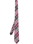 Burberry Modern Cut Check Silk Tie - Pink & Purple