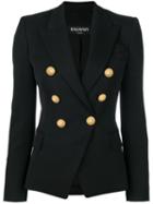 Balmain - Double Breasted Blazer - Women - Cotton/viscose/virgin Wool - 34, Black, Cotton/viscose/virgin Wool