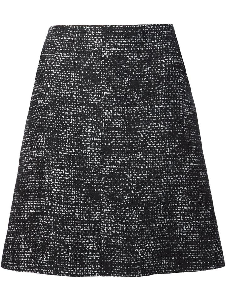 Paule Ka Woven A-line Skirt, Women's, Size: 10, Black, Cotton/acrylic/polyamide/wool