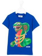 Moschino Kids Snake Print T-shirt, Girl's, Size: 10 Yrs, Blue
