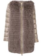Herno Fur Front Puffer Coat - Nude & Neutrals