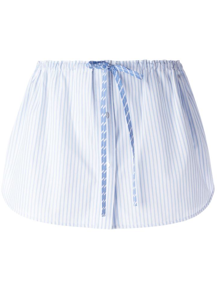 Alexander Wang Striped Drawstring Shorts, Women's, Size: 4, Blue, Cotton