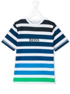 Boss Kids - Striped T-shirt - Kids - Cotton - 4 Yrs, Blue