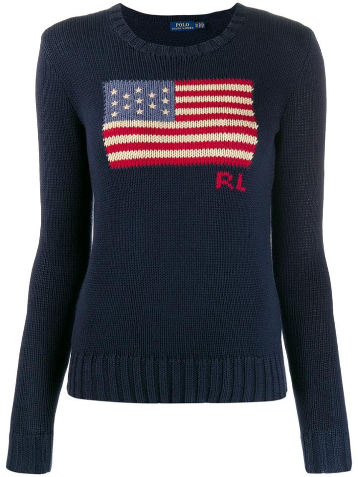 Polo Ralph Lauren U.s.a. Flag Jumper - Blue